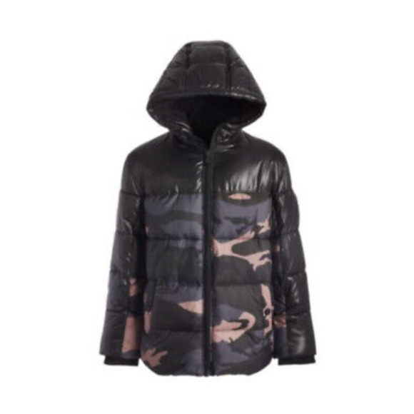 Michael Kors Other - Michael Kors Black and Tan Hooded Camo Puffer Coat • Size 5/6 🗣
